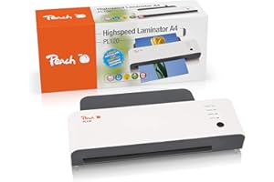 ‎PEACH Peach Laminiergerät A4 - schnell startklar nur 60 Sekunden vs. 3-5 Min. - 2 Folien pro Minute / 3 Mal schneller als bisher üblich - PL120A
