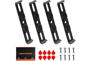 ZMDMAH Supporto Targa Auto Senza Cornice 4 Pezzi – Universale EU 110mm – Con Viti e Adesivo, Design Pulito Senza Pubblicità, Resistente all’Acqua e alla Ruggine, Facile da Montare e Legale in Italia