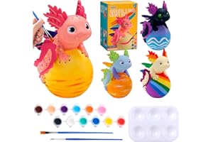 JMMICO Paint Your Own Axolotl Lamp Kit, Axolotl Crafts Kit, Arts&Crafts Kit for Kids Ages4-8, Axolotl Night Light, Stocking Stuffers for Kids, Girls Boys Birthday Christmas Gifts 6 7 8 9 10 11 12 Years Old