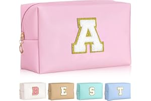 VivaJoy A-Z Makeup Bag - Preppy Makeup Bag Personalized Bags, Cute Makeup Pouch, Waterproof Cosmetic Bag, Birthday Gift for Daughter, Preppy Stuff for Teen Girls
