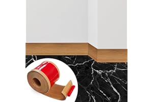 MEYUXG Rodapies Autoadhesivo, Rodapie PVC, Rodapies Autoadhesivo 10 cm * 3 metros, Tira de Transición Decorativa, Rodapie Adhesivo para Cocina, Baño, Dormitorio, Paredes de Salón, Roble Amarillo