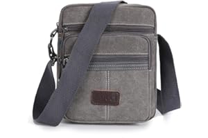 ZAICCI Borsello Uomo Tracolla in Tela, Borsa da Lavoro per Uomo Borsa Messenger Vintage Borsello a Spalla con Multe Tasche