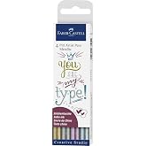 Faber-Castell Pitt Artist Pen Kaligrafi Seti, 4'l&uuml;, Metalik