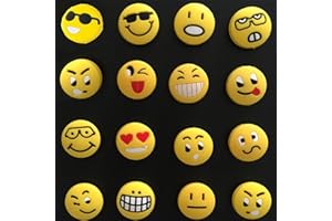 Vibrationsdämpfer Tennis,Biluer 16PCS Tennisschläger dämpfer Tennis Dämpfer Lächeln Gesicht Design Tennis Stoßdämpfend Geschenke für Tennisfans