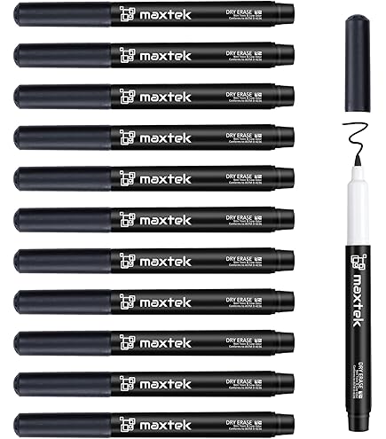 maxtek Whiteboard Pens Markers, 0.7mm Ultrafine Tip Dry