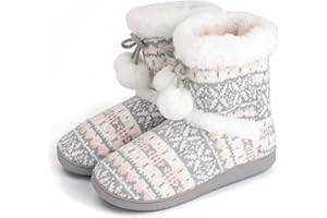 AONEGOLD Kapcie damskie, męskie, pluszowe, z podszewką, zimowe, ciepłe, wygodne, puszyste, dziergane, antypoślizgowe buty