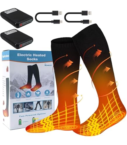 Heated Socks With 5000mAh Battery - 3 Adjustable Heat Levels, Upgraded 2025 Rechargeable Warm Socks For Winter Outdoor Activities