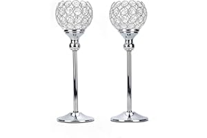 Ulalaza Centrotavola per candelabri in Cristallo Alto 2 Pezzi Chamberstick per la Celebrazione della Festa della Mamma Centrotavola (300mm)