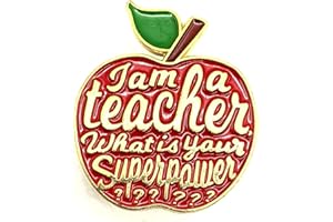 SNS COMPONENTS Pin's en métal émaillé avec inscription « I Am A Teacher What Is Your Superpower » Rouge pomme, Métal