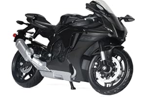 Risopen 1:12 Motorrad Modell kompatibel für Yamaha YZF-R1 1000R Legierung Diecast Motorrad Modell Spielzeug Mini Moto Geschenk (schwarz)