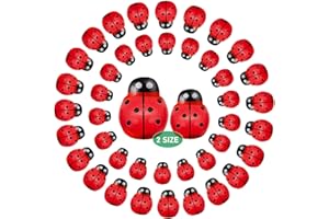 Lahviuu Coccinelle Adesive,200 Pezzi Mini Coccinella Legno Coccinelle Adesivo Abbellimento di Coccinelle per Fai da Te Bomboniere Laurea Casa Battesimo Matrimonio(8 * 11mm/10 * 13mm)