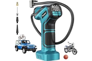 Ecarke Cordless Tire Inflator: Air Compressor for Ma-Kita 18V Battery, Max 10 Bar- Portable Electric Air Pump with Digital Pressure Gauge for Car, Motorcycle, Bike, Sports Ball etc (No Battery)