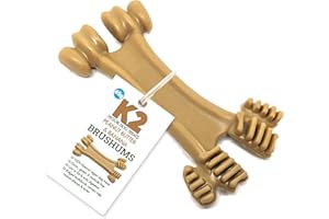 THE K2 YAK CHEW Dog Dental Treats Sticks Chews BRUSHUMS 3 Flavours Grain Free - Helps Fight Plaque & Tartar 65g (Peanut Butter & Banana (x1))