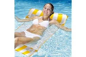 Cuskedye Leżak do pływania, nadmuchiwany hamak na basen z dolną siatką, wielofunkcyjny, wypoczynkowy, materac do pływania