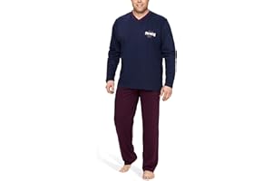 Moonline Plus Schlafanzug Herren lang übergroß aus Baumwolle