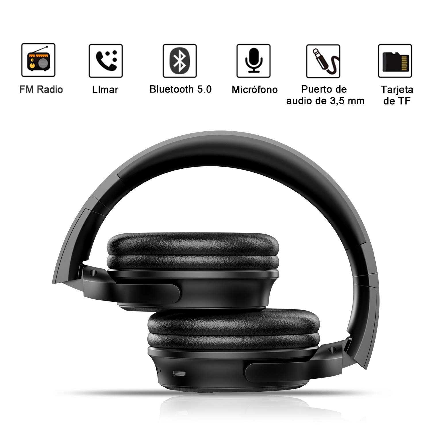 Cascos-Bluetooth-Inalmbrico-Macrourt-Auriculares-Bluetooth-Cerrados-de-Diadema-Plegable-con-Sonido-Estreo-Bluetooth-50-TF-Cancelacin-de-Ruido-Almohadillas-de-Proteccin-Manos-Libres-con-Microfono