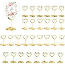 RXKFIGX Gold Tischkartenhalter 20 Stück – Runder Metallhalter Mit Spiralbasis, Für Hochzeiten, Partys & Restaurant