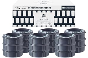 Tommee Tippee Recambios Para Contenedor Para Pañales Avanzado Twist and Click, Película GREENFILM Antibacteriana y Sostenible, Pack de 18