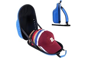 ProCase Custodia Rigida da Viaggio per Cappello, Porta Cappelli per Cappellini da Baseball, Organizer Cappelli con Tracolla Regolabile e Maniglia per il Trasporto,Porta Cappelli per 6-7 Cappelli-Blu