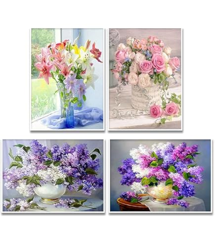 Broderie Diamant 40 X 50 Cm Bouquet De Fleurs - Ambrosius Bosschaert - Figured'Art Figured'Art chez Rougier & Plé