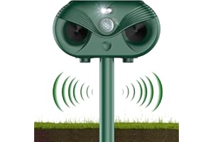 HEEGFF Répulsif Chat Ultrason, Repulsif Chat Solaire, 2024 Upgraded Répulsif Animaux à ultrasons avec détecteur de Mouvement, 4 Modes Étanche Repulsif Chat pour Jardin, Chats Chiens Souris Ratons