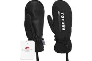 Tofern Waterproof Ski Mittens Gloves Men Women Thermal Winter Gloves Soft Skiing Mittens Warm Snow Cold Weather Outdoor Snowboarding Gloves