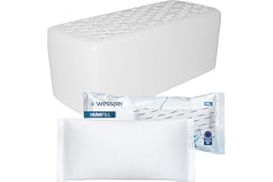 Wessper Zestaw 1x Pochłaniacz Wilgoci, 1x Saszetka Granulatu do Osuszacza 500 g | Wkłady ultrachłonne | Zmniejszenie Wilgotności dla pomieszczeń o powierzchni 40 m²