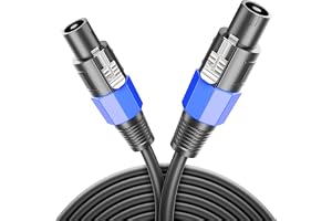 deleyCON 1m PA Högtalarkabel - Studio Kvalitet - av ren OFC Koppar - Kabel för PA Högtalare 2-Polig 2x 2,5mm² (AWG13) 8,3mm - Metallspärr