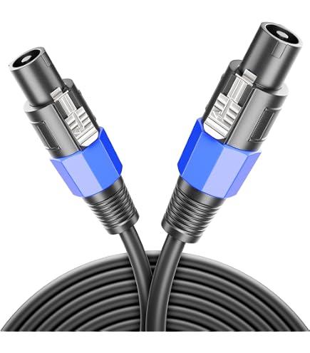Câble Haut-parleur Speakon Vers 1/4" (6,35 Mm) - 2 Mètres, Pack De 2 - Fil Cuivre OFC, Gaine PVC - Pour Ampli, Enceintes PA, DJ