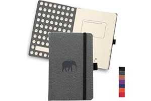 ‎DINGBATS* NOTEBOOKS Tierwelt Kleines Notizbuch A6 Kariert - Hardcover PU Leder Journal für Arbeit, Reisen - Elastischer Verschluss, Stifthalter, Lesezeichen