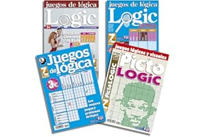 DATAPRICE Pack de 4 Libros de Pasatiempos de Lógica. Juegos de Lógica para adultos variados. - Ed. Zugarto -.