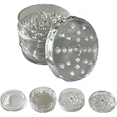 EFOTECH GRINDER Par&ccedil;alayıcı PLASTİK baharat &ouml;ğ&uuml;t&uuml;c&uuml; herb spice 4 katmanlı (60MM-SEFFAF)