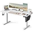 VASAGLE Electric Standing Desk, Height Adjustable Desk, 70 x 160 x (72-120) cm, 4 Memory Heights, Storage Pocket, for Home Office, Study, Cloud White LSD136W02