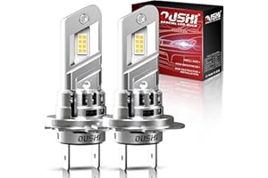 OUSHI Lampadine H7 LED, Aggiornato 600% 6500K Bianco Xenon 1:1 Mini Lampadine LED H7 Non Polarità 16000LM Lampadina H7 Plug And Play (2 Pezzi)