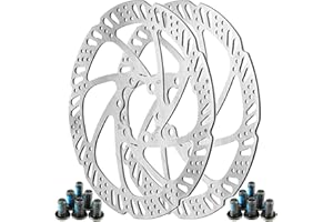 ANBOO Disque de frein pour vélo, Ensemble de 2 Rotors de Frein à Disque de 160 mm avec 12 Vis en Acier Inoxydable, Disque de Frein VTT pour Vélo de Route