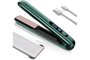 URTIOTY Upgrade 2 in 1 Cordless Hair Straighteners and Curler,Wireless Portable USB Rechargeable Straightener and Mini Flat Iron for Women forTravel