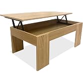 Nyana Home Lift-Up Coffee Table | Elevated Table for Eating, Reading or Working | Durable Melamine and Easy to Clean | Modern