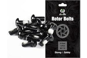 CNCLOL MTB Disc Rotor Bolts，M5x10mm Brake Rotor Screws，12Pcs Steel Rotor Bolts for Bike（red/blue/orange/green/Black/gold）