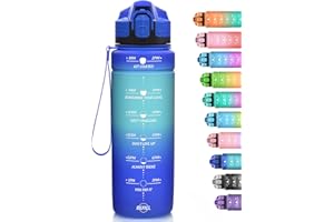 ‎NIGGEEY Niggeey Sports Water Bottle 500 ml, 700 ml, 1 L, 1.5 L Water Bottle Children Leak-Proof, BPA-Free Tritan Motivational Water Bottle with Time Marking, Sports Bottle for Children, School, Fitness, Gym