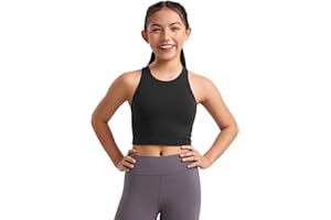 CRZ YOGA Girls Butterluxe Racerback Tank Tops Double Lined Breathable Tanks Sleeveless Cropped Shirt Athletic Dance Top