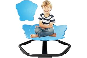 KORIMEFA Swivel Chair for Kids, Autism Spinning Seat, Elephant Design Toddler Sit and Spin Chair, Adhd Sensory Equipment, Play Equipment for Boys Girls Christmas Birthday, Sensory Balance Toys(Blue)