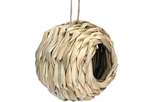 WENMIN Casa degli Uccelli Tessuto a Mano, Nido Naturale da Appendere per Colibrì, Cince e Altri Piccoli Uccelli da Esterno