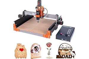 FoxAlien Fresadora CNC Masuter 3S con NEMA 23 Motor paso a paso de bucle cerrado, 400W Husillo 3 Ejes Fresadora de Grabado para Madera Acrílico Aluminio Talla de Corte