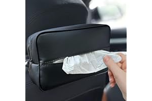 Wbgraceful Car Tissue Holder, Large Capacity Per Tissue Holder for Car, Headrest Hanging Box for Car Tissues, Tissue Holder for Car Visor, Tissue Holder in Car for Most Cars, SUVs, Trucks, and Vans