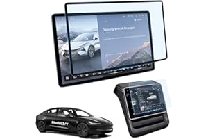 LANGBEAN Tesla Model Y Juniper Folie Ochronne Ekranu [Bez Odblasków i Odcisków Palców], 9H Szkło Hartowane do Model 3 Highland, 15,4" + 8" Przednia i Tylna Ochronnik Ekranu [2-Częściowa]