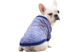 Ducomi Classic Felpa con Polsini e Collo Elasticizzati in Morbido Cotone Felpato per Cani e Gatti - Disponibile in Tutte Le Taglie e Vari Colori Melangiati (Blue, XL)