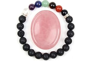 vuUUuv pierre de soin du pouce - cristal de guérison, reiki, guérison, pochette pierre de palmier (cristal rose)