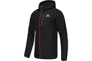 NORDIC OUTLAND Mens Lightweight Hooded Waterproof Rain Jacket Breathable Raincoat Shell for Outdoor Mountain Hiking
