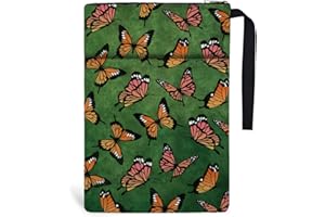 Hobbspring 1pc Paperbacks Book Covers 13.4x9.45 inch Butterfly Book Pouches Book Sleeves with Zipper and Front Pocket Bookish Protectors for Students Teachers