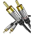 FEDUS RCA to RCA Cable 1.5M Double Shielded Oxygen-Free Copper Gold Plated 2RCA to 2RCA Cable 2 RCA Car Audio Subwoofer Cable Cord for Hi-Fi Audio Systems, Amplifier, Home Theater, Speaker, HDTV